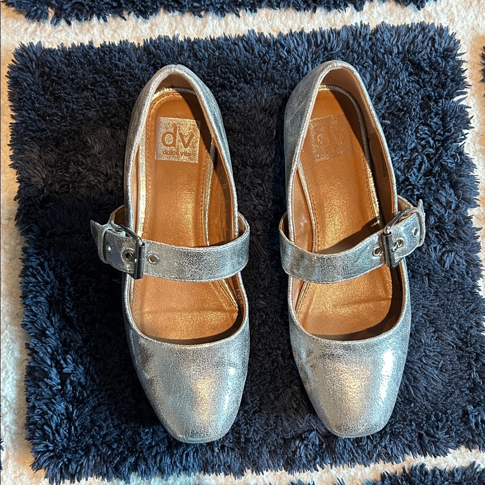 DV Metallic Mary Jane Flats
